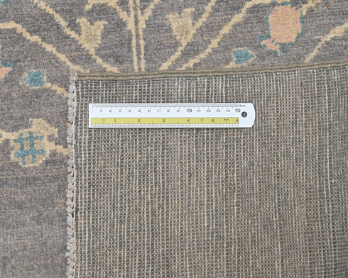 3x5 Gray Kuba Afghan Hand Knotted Wool Area Rug